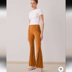 Cider High Waist Solid Stitch Flared Trousers Womens Size M